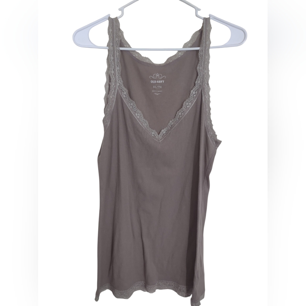 Old Navy Lace Trim Cami Large Grunge Preppy Y2K Festival Casual‎ Elena Gilbert